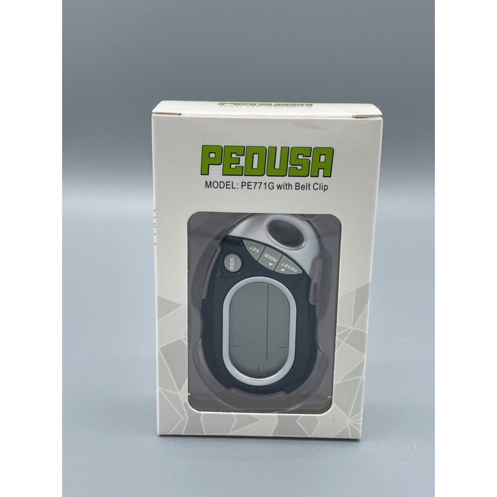 PEDUSA Pedometer - Model PE771G with Belt Clip - Black - NEW